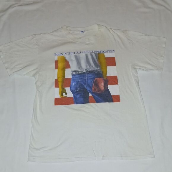 Vintage Bruce Springsteen White Graphic T-Shirt 1999 - Picture 1 of 7